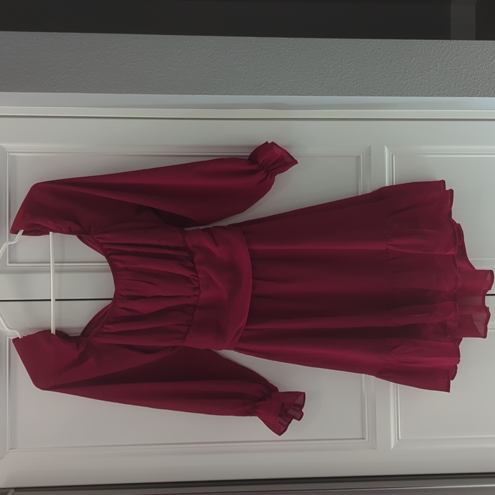 Women's Lantern Sleeve Dress Square Neck Tie Back